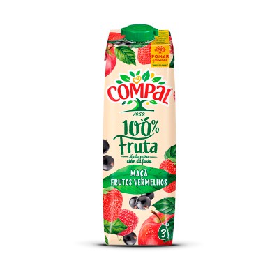 Sumo Compal 100% Maçã Frutos Vermelhos 1L