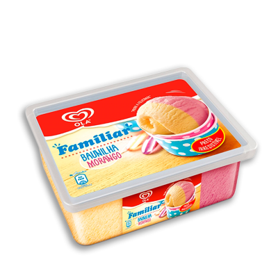 Gelado Olá Familiar Baunilha&Morango 1,8L