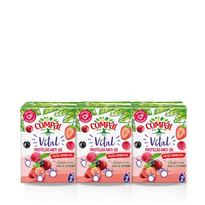 Néctar Compal Vital Frutos Vermelhos Tetra 3X0.20L