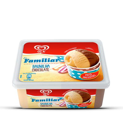 Gelado Olá Familiar Baunilha&Chocolate 1,8L